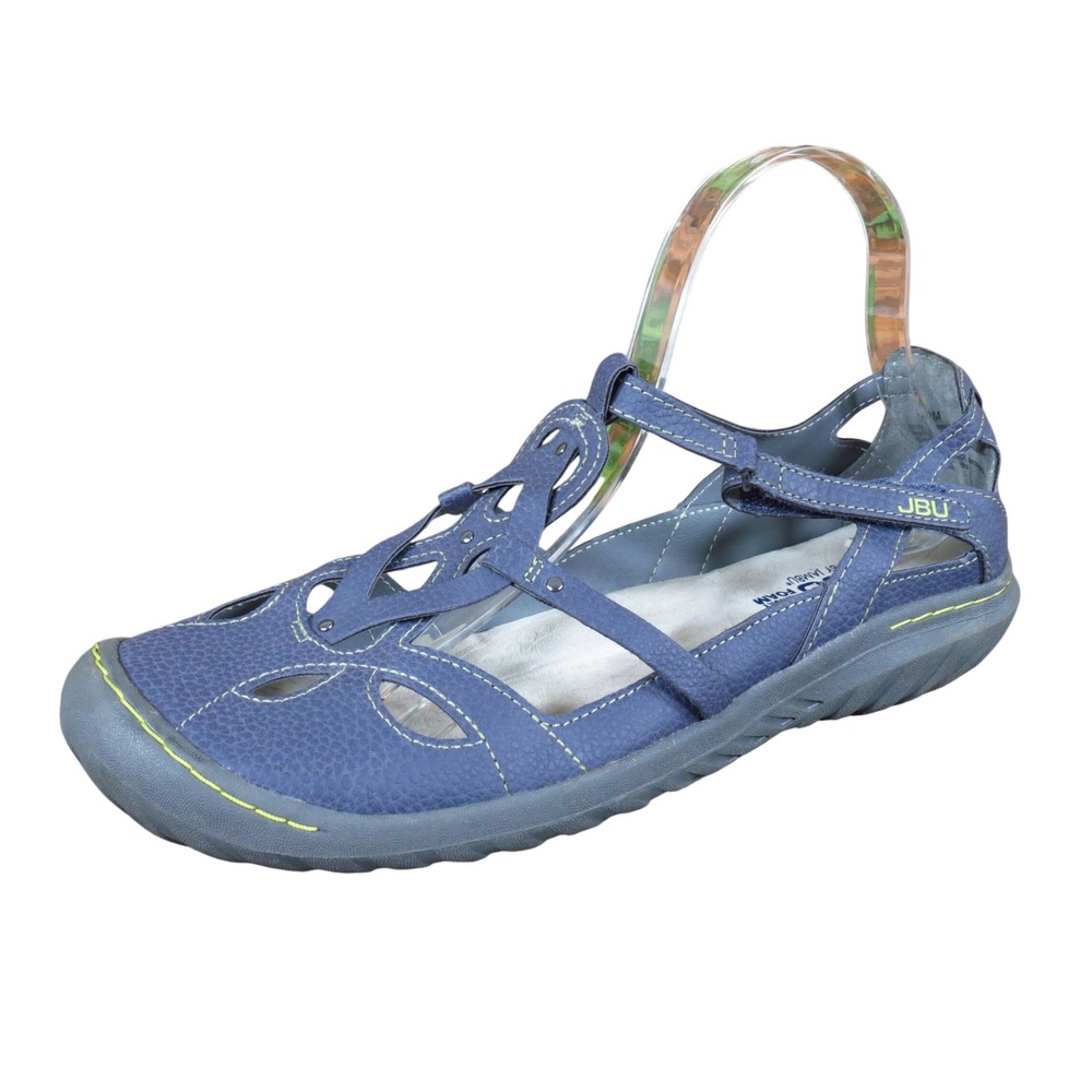 JBU Sydney Women Flat Size 10 Outdoor Walking Blue Faux Leather JB19SNY45